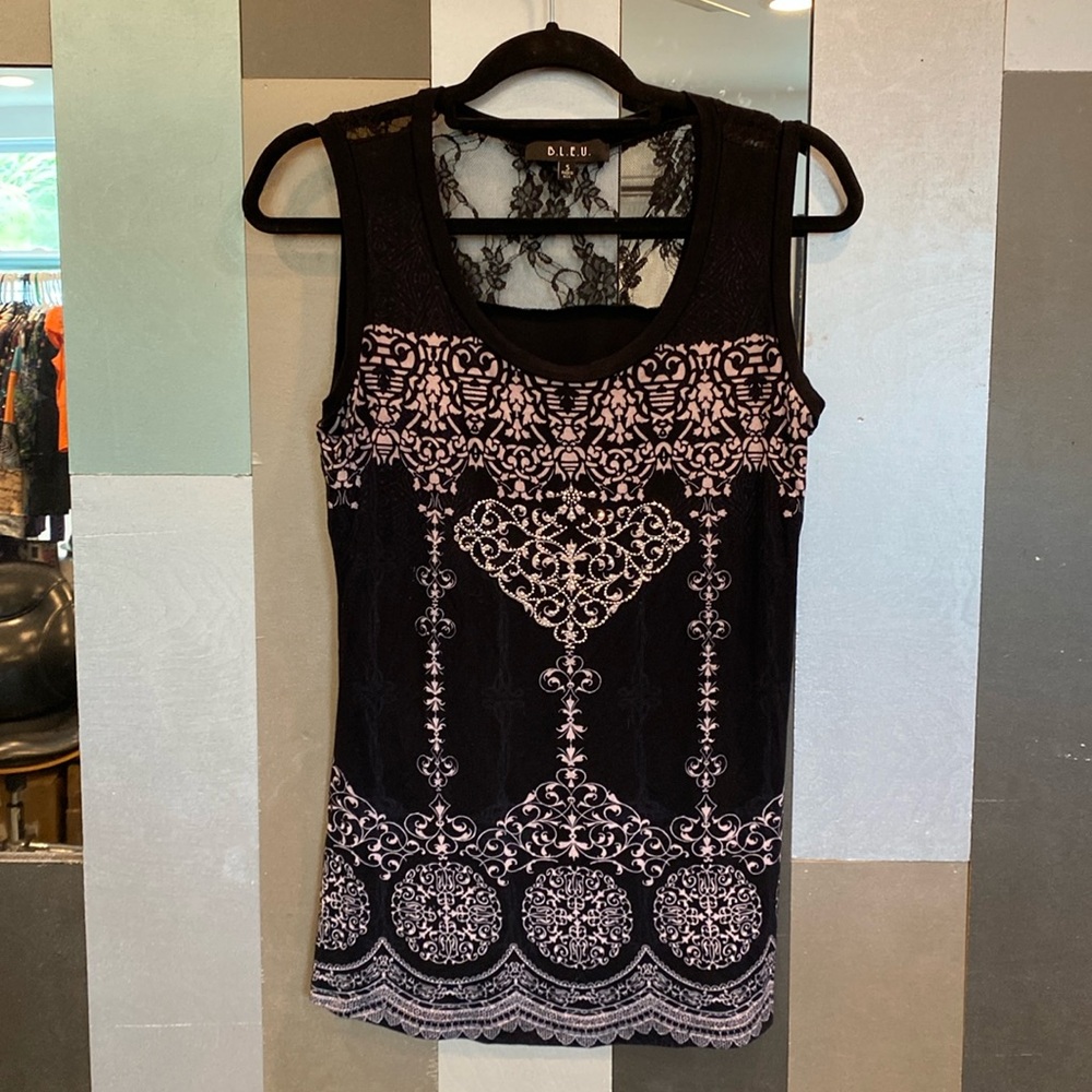 Vintage 90s Y2K Black Lace Fairy Grunge Top